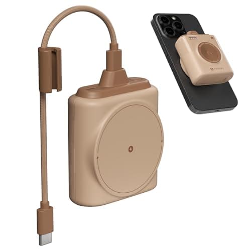 Portronics Moji 10K Smallest Wireless 10000Mah Fast Charging Power Bank with Detachable USB Type-C Cable, Strong Magnet, 20W Wired Output, for iPhone ...