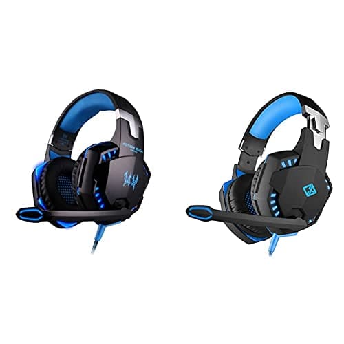 Kotion Each Over The Ear Headsets with Mic & LED - G2000 Edition (Black/Blue)&Cosmic Byte Kotion Each Over The Ear Headsets with Mic & LED - G2000 Edition (Blue, Rubberized Textu