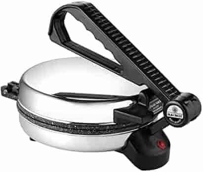 BAJAJ VACCO® NEW Go-Ezzee Chapati/Roti/Khakhra Maker, MC-02 - Marble (Spatter) Coating Wattage 900, Stainless Steel, Black