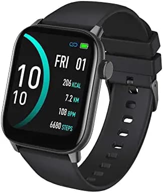 (Renewed) Gionee STYLFIT GSW5 Pro Smartwatch with 1.69 (4.29 cm) Full Touch Display,SpO2 & 24/7 Heart Rate Monitoring, 100+ Watch Faces, IP68, Sports & Sleep Tracking(Matte Black)