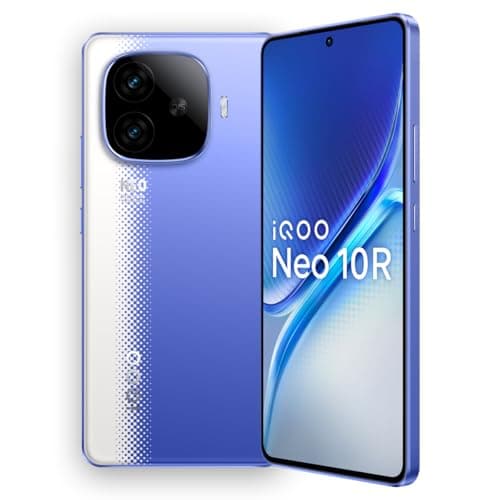 iQOO Neo 10R 5G (Raging Blue, 8GB RAM, 128GB Storage) | Snapdragon 8s Gen 3 Processor | India's Slimmest 6400mAh Battery Smartphone | Segment's Most S...