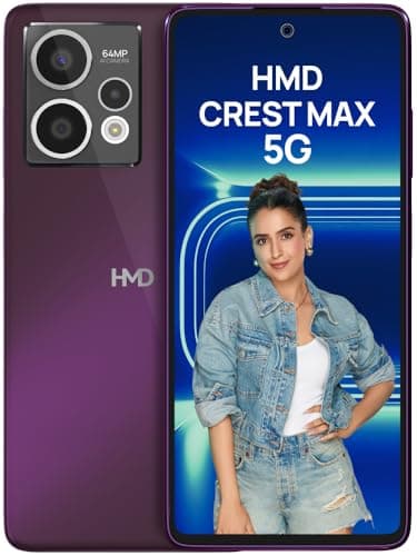 HMD Crest Max 5G | Segment 1st 50 MP Front Cam | Triple Rear AI Cam with 64 MP Primary Sony Sensor | FHD+ OLED Display | 8 GB RAM & 256 GB Storage | A...