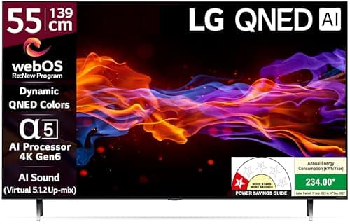 LG 139 cm (55 inches) 4K Ultra HD Smart QNED TV 55QNED75SRA (Black)