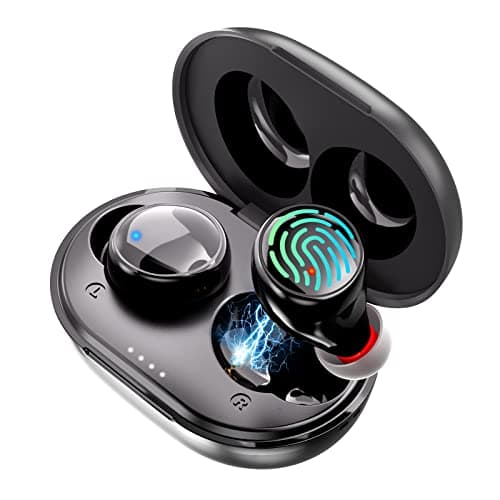 EDYELL® Latest C5M True Wireless Earbuds/Earphones/in-Ear TWS Stereo Headphones with Advanced Bluetooth V5.0 IPX7 Trusted Waterproof Extra-Long Playtime, Built-in Microphone with Deep Bass for Sports and Workout