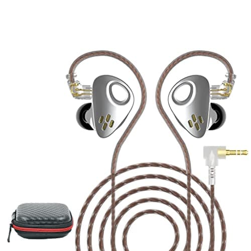 CCA CXS Wired IEM Earphone with Mic, 10mm New Legendary Dynamic Driver | Professional “U” Shape Acoustic Tuning Signature | Open Back Design | Dual Cavity Design | Five-axis CNC Processing | High-Purity OFC Black Cable & a Leatherette Case