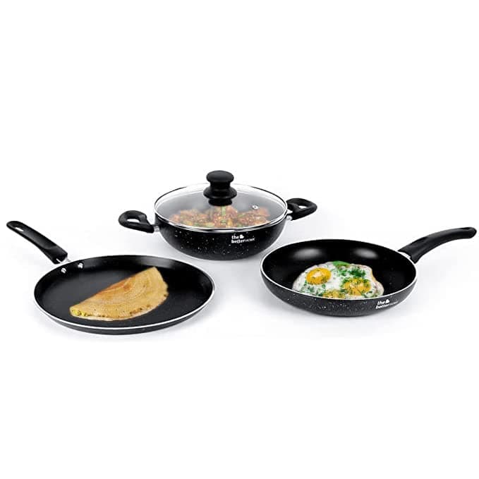 The Better Home Non Stick Induction Cookware (3mm Thickness)| Induction Utensils for Cooking |Non Stick Frying Pan (24cm), Dosa Tawa (28cm), Kadai (24...