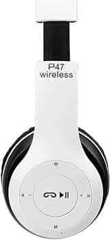 P47 2024 New Headphone Wireless Sports with Microphone Bluetooth Headset (White)