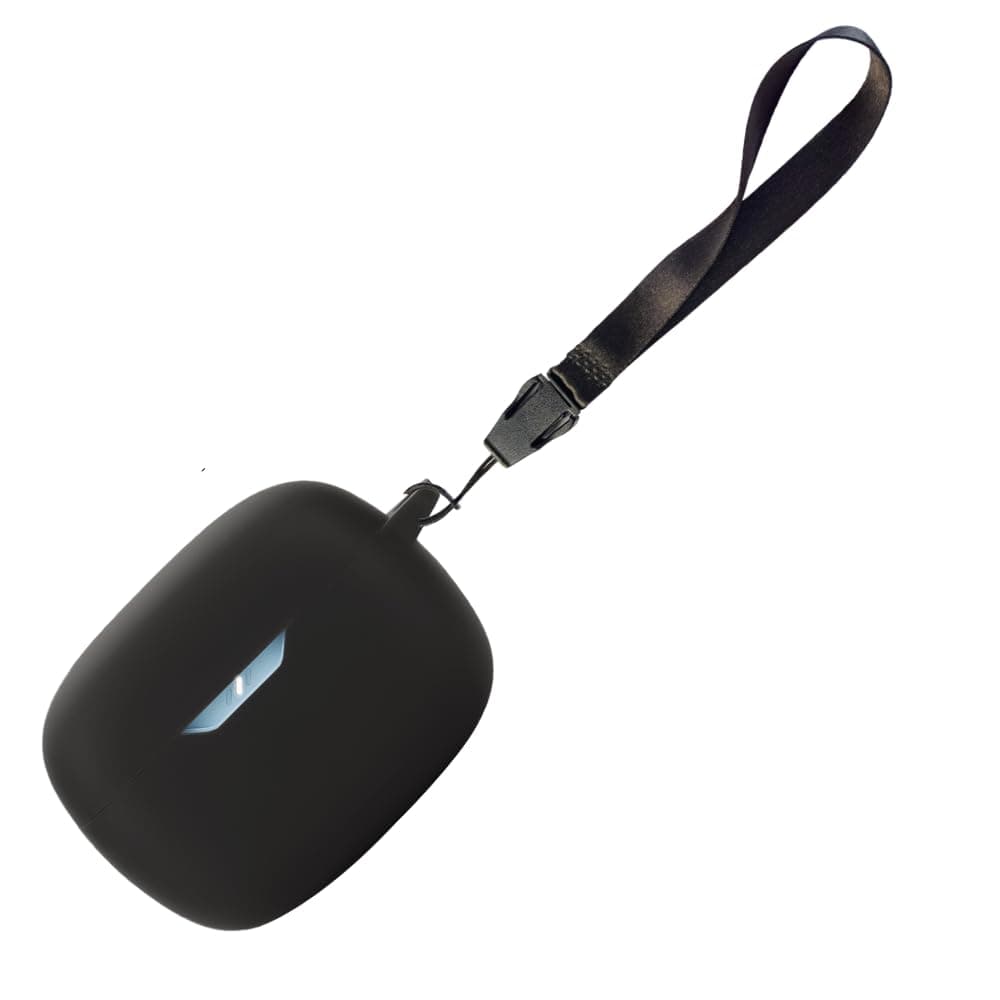 WELCROS Silicone Cover Case with Carbiner Compatible with JBL Wave Beam 2 (2024) Earbuds (Black, Lanyard + Keychain)
