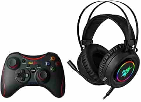 Redgear Cloak Wired RGB Gaming Wired On Ear Headphones with Mic for Pc and Pro Wireless Gamepad (Compatible with Windows 7/8/8.1/10 Only, Black)