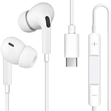 XMUVIT Type-C Wired Earphones with Mic | 14.2mm Driver, Extra Bass, Noise Isolation, in-Line Controls, Tangle-Free Cable |...