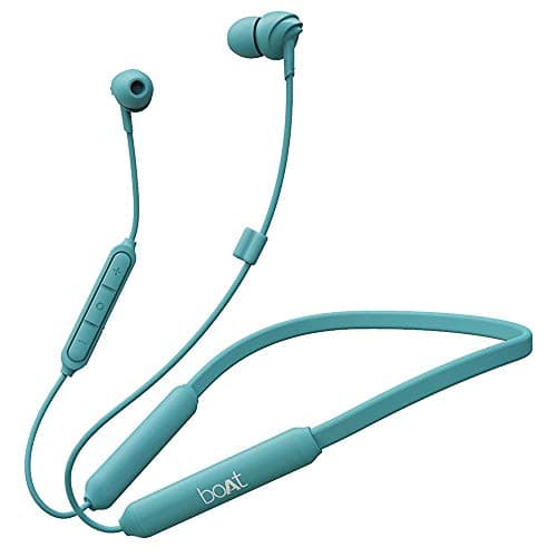 (Renewed) boAt 100 Wireless On-Neck Bluetooth V5.0 Earphones with Flexible & Lightweight Design,Upto 30 Hours Battery Time, IPX 4 Sweat and Water Resistance & Integrated Controls with in-Built mic(Ocean Blue)