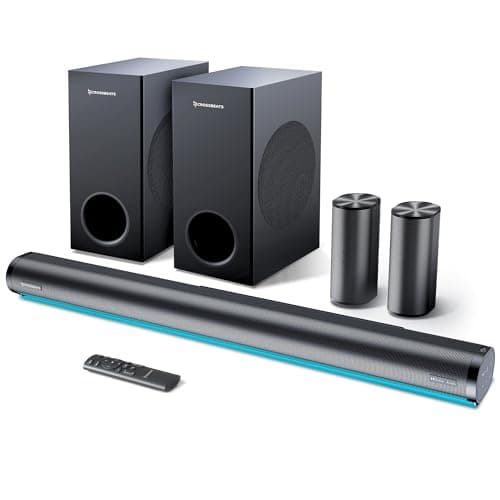 CrossBeats Blaze B2000 5.2 Dolby Home Theater Speaker 900W for TV with 2 subwoofer Satellite Speakers, soundbar for Smart tv | HDMI, ARC, USB & Aux | ...