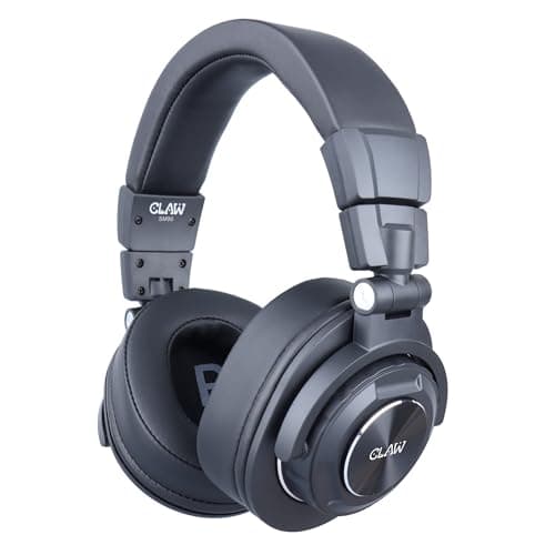 CLAW SM90 Studio Monitoring DJ Headphones, Wired Foldable Over-Ear with 50mm Neodymium Drivers, 4m Coiled Cable, 3.5mm to 6.35mm Adapter & Carrying Po...