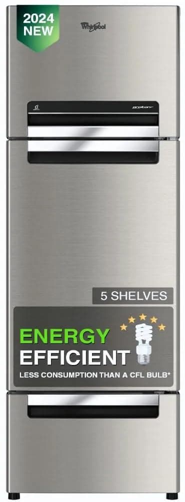 Whirlpool 215 L Frost Free Triple Door Refrigerator (FP 263D PROTTON ROY ARTEMIS STEEL (N))