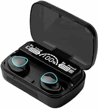 Attrrix True Wireless Earbuds, M10 Bluetooth 5.1 Earbuds in-Ear TWS Stereo Headphones with Smart LED Display Charging Case, PowerBank-Charge Your Phone Waterproof Built-in Mic for Sports Work - Black