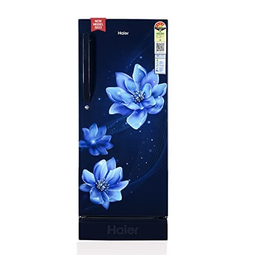 Haier 190L 4 Star Direct Cool Single Door Refrigerator (HED-204MFB-P, Marine Peony, Base Stand with Drawer)