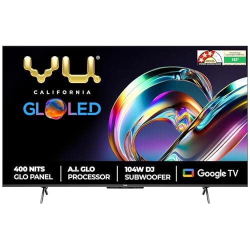 Vu 139 cm (55 inches) The GloLED Series 4K Smart LED Google TV 55GloLED (Grey)