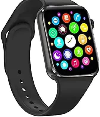 New Edition i8 Pro Max All in One Series 8 Smart Watch with Fitness Tracker Heart Monitor Men Women Digital Square Shape Black