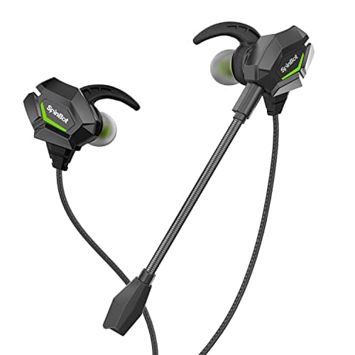SpinBot BattleBudz W20 Wired in Ear Gaming Earphones with mic for Mobile, PC/Laptop, Xbox One, PS4, PS5 (Green)