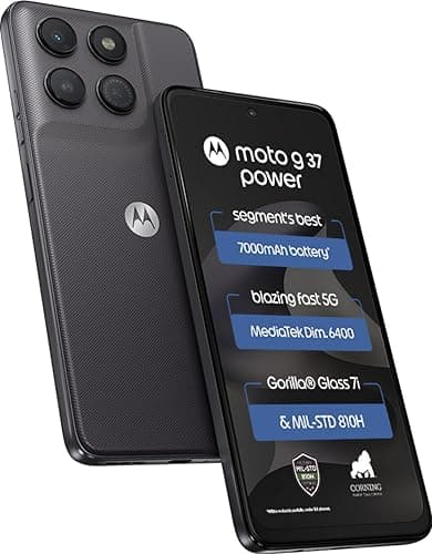 Motorola Moto g37 Power 5G (Pantone Impenetrable, 128GB Storage, 4GB RAM) | 6.67-inch HD+ 120Hz Display | Dimensity 6400 | 50MP Camera | 7000mAh Batte...
