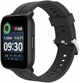 realme Techlife Smart Watch SZ100 1.69" HD Display with SpO2, Heart Rate & Temperature Monitors (Grey Strap, Free Size), Gray (RMW2103)