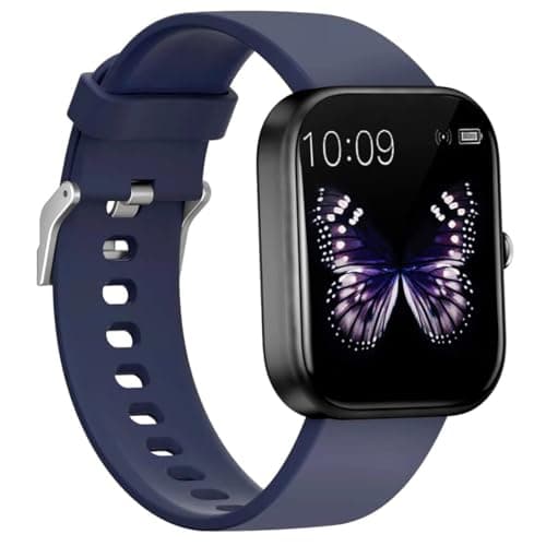 Bouncefit D20 Y68 Fitness Band Smartwatch – Single Touch Interface, Water Resistant, Workout Modes, Quick Charge Sports Smartwatch for Boys and Girls – Jet Black (Blue)