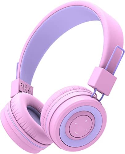 iClever Headphones for Girls, Girls Headphones, Kids Wireless Bluetooth Headphones with Mic, 22H Playtime, Bluetooth 5.0 & Stereo Sound, Foldable, Headphones for iPad Tablet, Pink