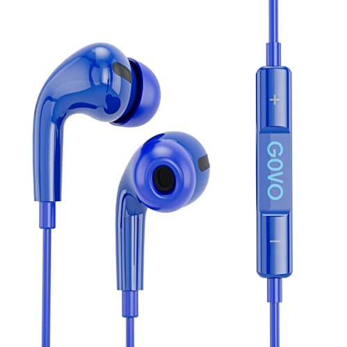 GOBASS 444 in Ear Wired Earphones with HD Mic for Calls, 10mm Dynamic Driver, Noise Cancellation (Blue)