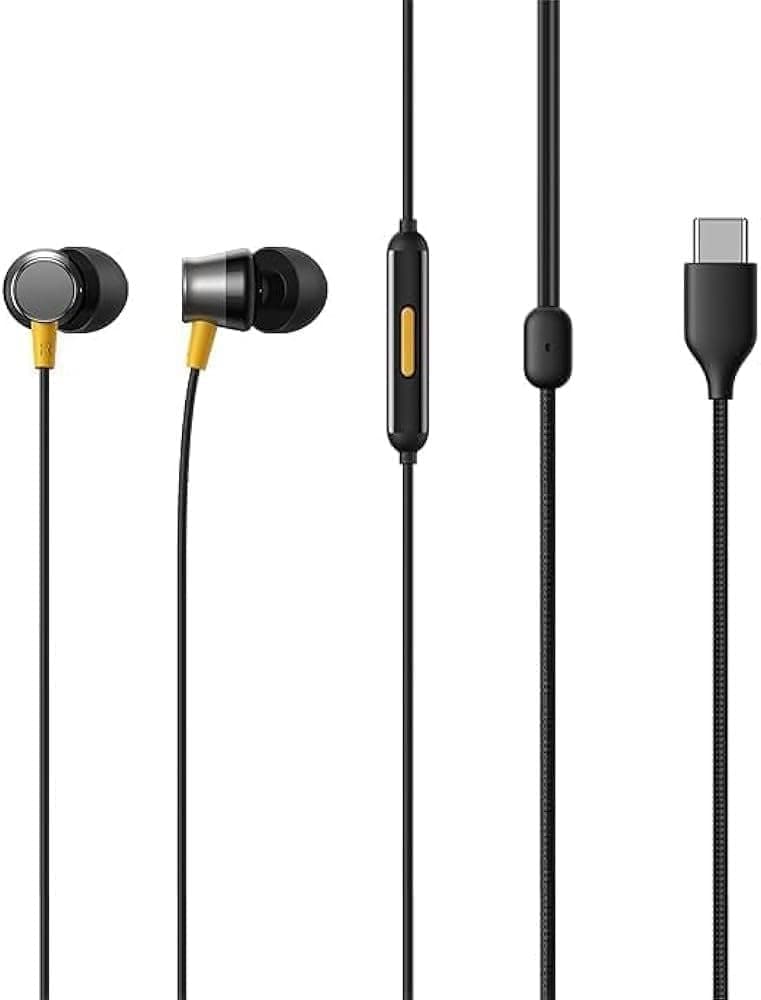 Original Type-C Buds 3 Earbuds Compatible with Realme Smartphones Moto Edge 50 Fusion, Samsung S23 FE, Vivo V30e, OnePlus CE Nord 4, iQOO Neo 7, Motor...