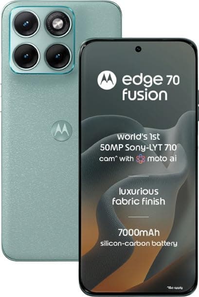 Motorola Edge 70 Fusion (Pantone Blue Surf, 8GB RAM, 128GB Storage) | 6.78" 1.5K 144Hz AMOLED Display | Snapdragon 7s Gen 4 | 50MP Sony LYTIA 710 OIS ...