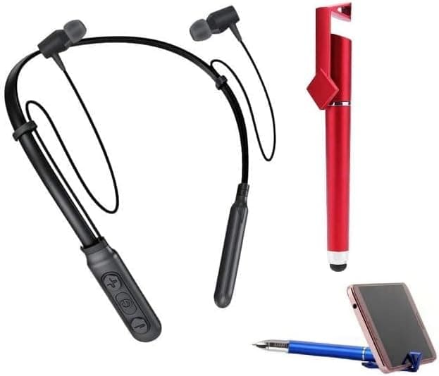 G S Goldstein Star H9 Pure Wireless Bluetooth Headphones, Headset with Pen Stand and Sound Button Earphone for M i Note 5/6/7 Pro, 6A, Y2, A2, A1, Y3 All Smartphones (Black)