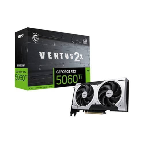 MSI GeForce RTX 5060 Ti 8G Ventus 2X Plus Graphic Card - NVIDIA GeForce RTX 5060 Ti GPU, 8GB GDDR7 128-bit Memory, 28 Gbps, PCI Express Gen 5 x16 Inte...