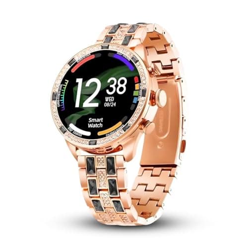 PunnkFunnk GEN 12 Smart Watch Specially Made for Girls & Womens Music Smartwatch with Golden Strap | 1.30 Inch Amoled Sunlight Proof Display (Golden S...