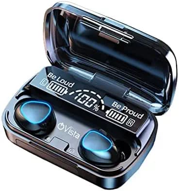 WISHMECHSTORE M10 TWS Wireless Earbuds with 3500mAh Charging Power Bank & LED Display 3D Touch Bluetooth Headset with Waterproof Power Bank Feature Earbuds Headsets