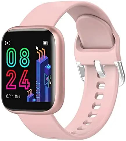 SHARAV D20 Touchscreen Smart Watch Bluetooth Smartwatch with Blood Pressure Tracking, Heart Rate Sensor and Basic Functionality for All Women and Girls (Pink)