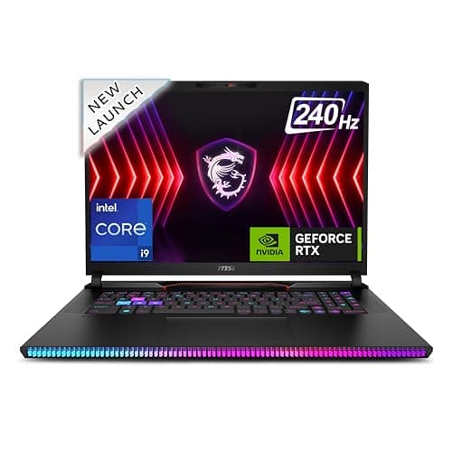MSI Raider GE78 HX, Intel 14th Gen. i9-14900HX, 43.18CM QHD+ 240Hz Gaming Laptop (32GB/2TB NVMe SSD/Windows 11 Home/NVIDIA GeForce RTX 4090, GDDR6 16G...