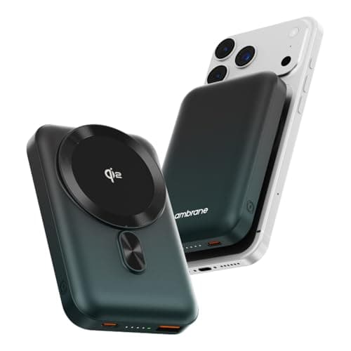 Ambrane [New & Faster] Qi2 & MagSafe Wireless 10000mAh Powerbank, Improved 15W Faster Wireless Charging, 22.5W Wired Output, Qi2 Certified, Fast Charg...