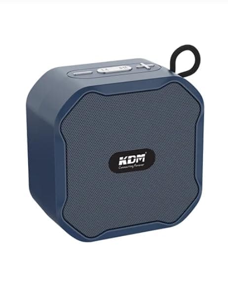 KDM 99 BassCube Portable Speaker, 5W Bluetooth 5.4, 6H Playtime, TWS Stereo, FM Radio, Hanging Strap, TF/USB/AUX, Type-C Charging,Blue