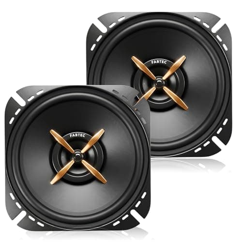 FABTEC 4Inch Coaxial 3way Component Speaker for Car 200w Peak Power Bass woofer 4ohm Black(Set of -2)