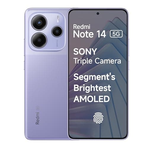 Redmi Note 14 5G (Phantom Purple, 6GB RAM 128GB Storage) | Global Debut MTK Dimensity 7025 Ultra | 2100 nits Segment Brightest 120Hz AMOLED | 50MP Son...