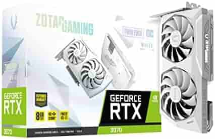 ZOTAC GAMING GeForce RTX™ 3070 Twin Edge OC White Edition LHR 8GB GDDR6 256-bit 14 Gbps PCIE 4.0 Gaming Graphics Card, IceStorm 2.0 Advanced Cooling, White LED Logo Lighting, ZT-A30700J-10PLHR