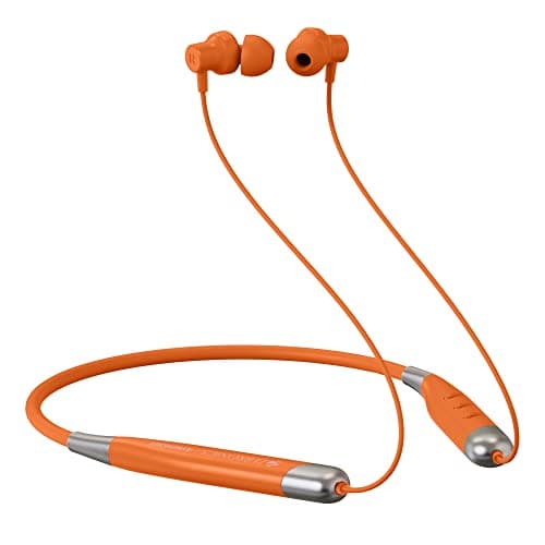 (Renewed) ZEBRONICS ZEB-SYMPHONY wireless neckband earphone with BT v5.2, Type C charging, Voice assistant support,13H backup, Splash proof, Magnetic earpiece, calling and built-in rechargeable battery (Orange)