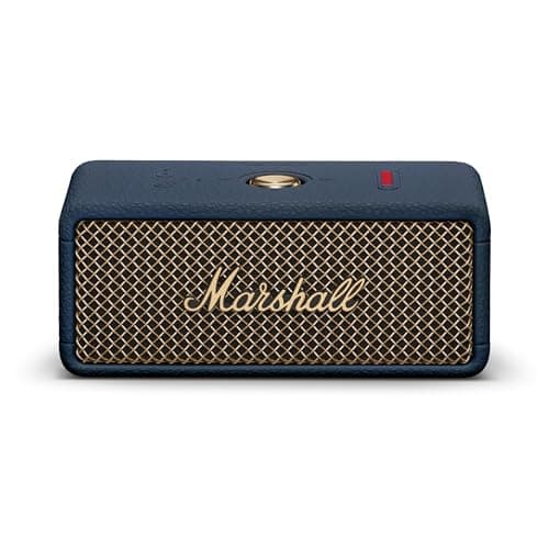 Marshall Emberton III Compact Portable Bluetooth Speaker with 32+ Hours of Playtime, (360° Sound), Dust & Waterproof (IP67) – Midnight Blue.