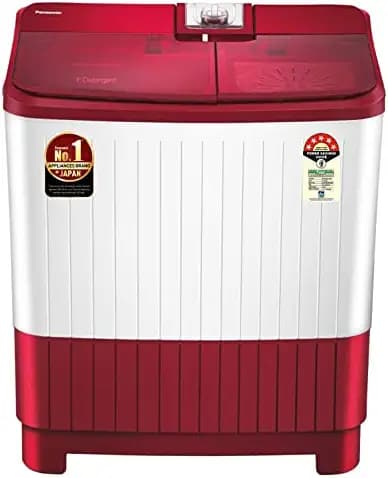 Panasonic 7 kg 5 Star Semi-Automatic Top Loading Washing Machine with Powerful Motor (NA-W70B5RRB, Red, Active Foam System)