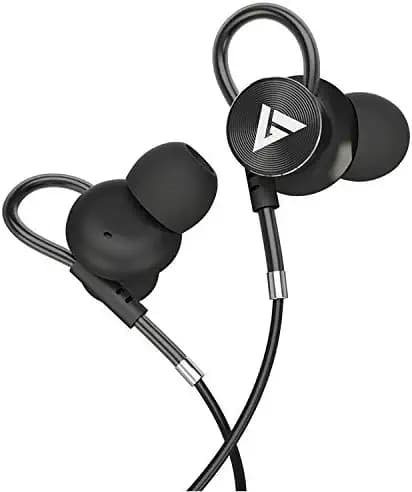 (Renewed) Boult Audio BassBuds Loop in-Ear Wired Earphones with Mic and Deep Bass, HD Sound Mobile Headset with Noise Cancellation and Customizable Ear Loop (Red)