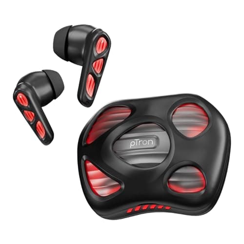 pTron Zenbuds Nova w/ 40ms Low-Latency Gaming, 55Hrs Playtime, Dual Mic & AI-ENC Calls, App Support, Pristine Sound, V5.4 Bluetooth Headphones, RGB Li...