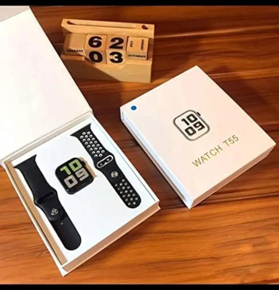 T55 Series 7 Smart Watch with Bluetooth Calling, Extra Straps, Heart Rate Monitor,Fitness Tracker, Multiple Faces 50+, Full Touch Display Men and Women