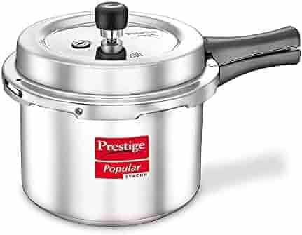 Prestige Popular Svachh Aluminium Pressure Cooker, 1.5 Litre - Silver, Medium (10162)