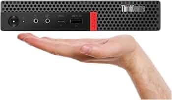 (Refurbished) Lenovo Thinkcentre Desktop Mini Pc (Intel Pentium Gold 8th Gen 3.2 GHz | 16 GB DDR4 Ram| 512 GB SSD|WiFi|Windows 11|Ms Office) Black