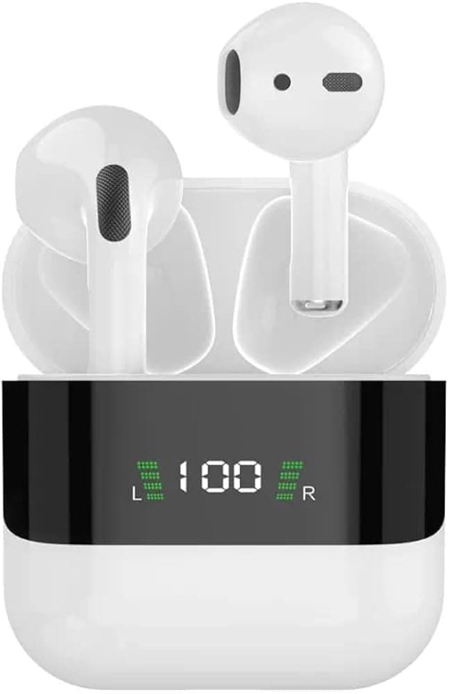 DUDAO TWS Wireless Earbuds with Calling Function,Noise Cancelling 35hrs Long Playtime Bluetooth Wireless Earbuds, Comfortable & Lightweight Earbuds (U15S, White)